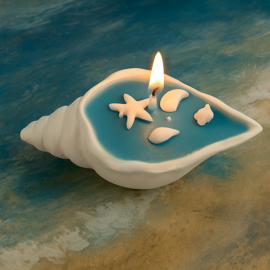 vegan Ceramic Sea Shell Candle