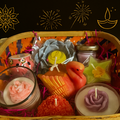 handcrafted Festive Bloom – Diwali Candle Hamper