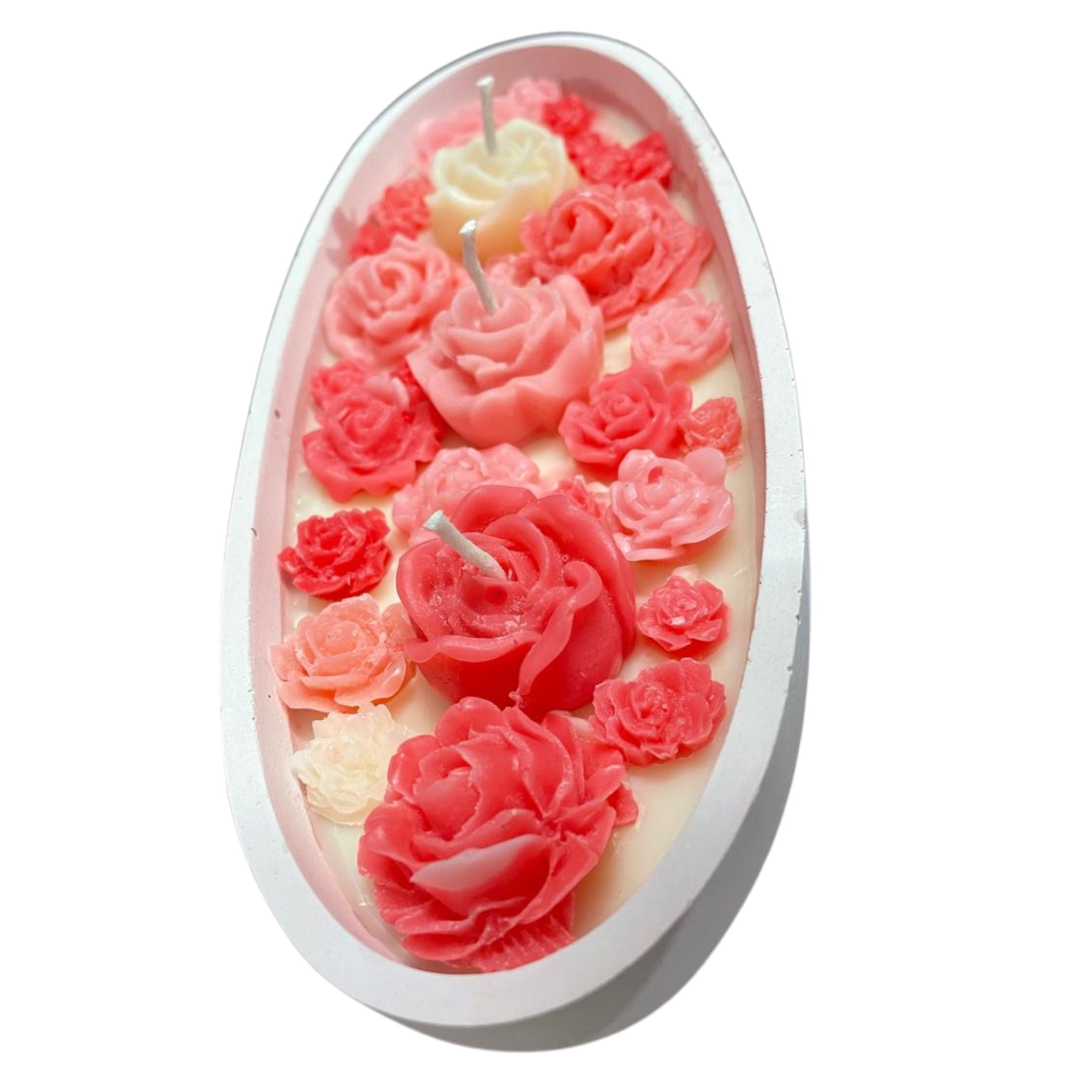 front view of vegan Glow Garden candle rose