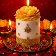 handcrafted gold Soy Artistic Pillar