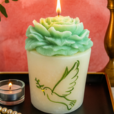 vegan green Soy Artistic Pillar