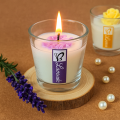 front view of handcrafted ele Sweet Bloom Soy Candles