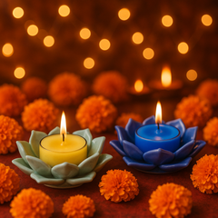 Ceramic Lotus Candle for home and office 