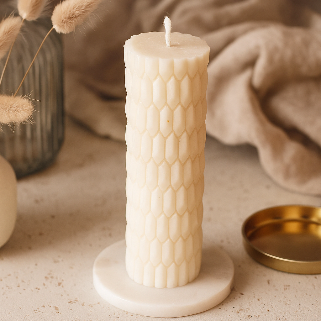 vegan Designer Pillar Candle 