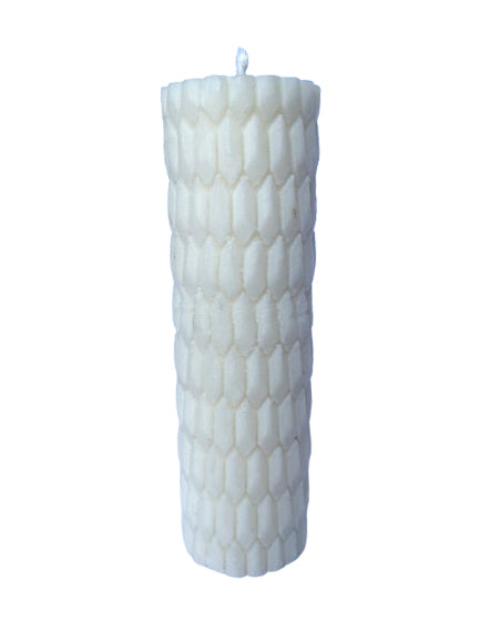 eco friendly Designer white Pillar Candle