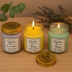 front view of Frost Jar Soy Candles 