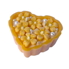 Golden Blossom Heart Candle