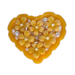 Golden Blossom Heart Candle