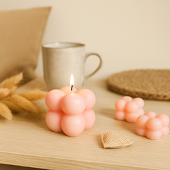 aesthetic bubble pink candle for home decor 