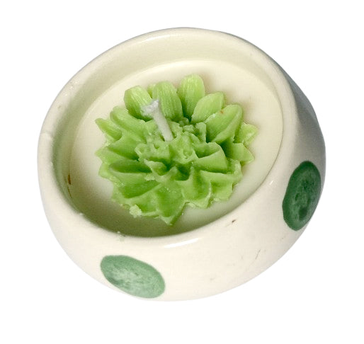 top view of Ceramic Soy Candle Pot-mint