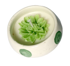 top view of Ceramic Soy Candle Pot-mint