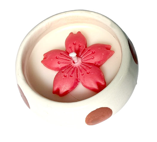 top view of eco friendly Ceramic Soy Candle Pot-rose