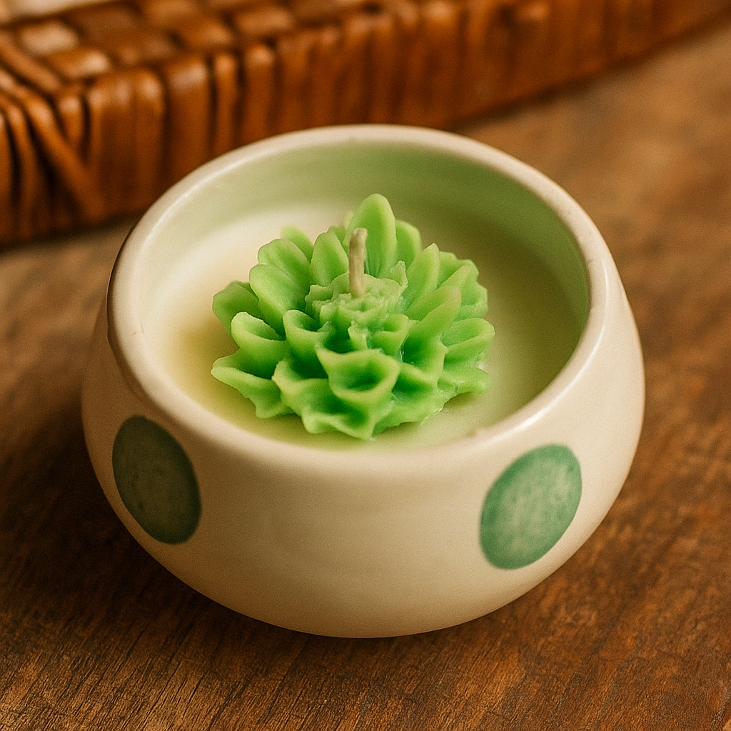 handcrafted Ceramic Soy Candle Pot-mint