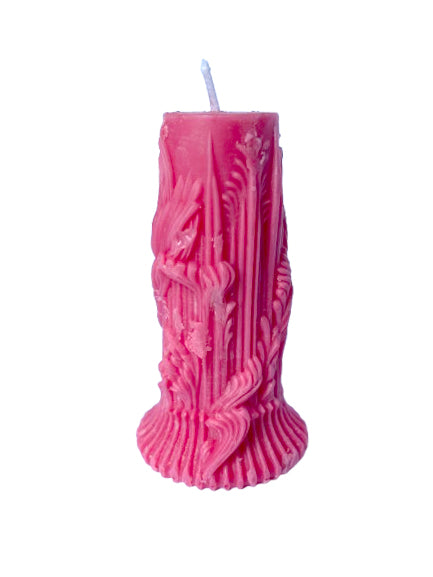 eco friendly pink Designer Pillar Candle