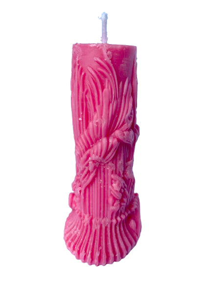 cruelty free pink Designer Pillar Candle