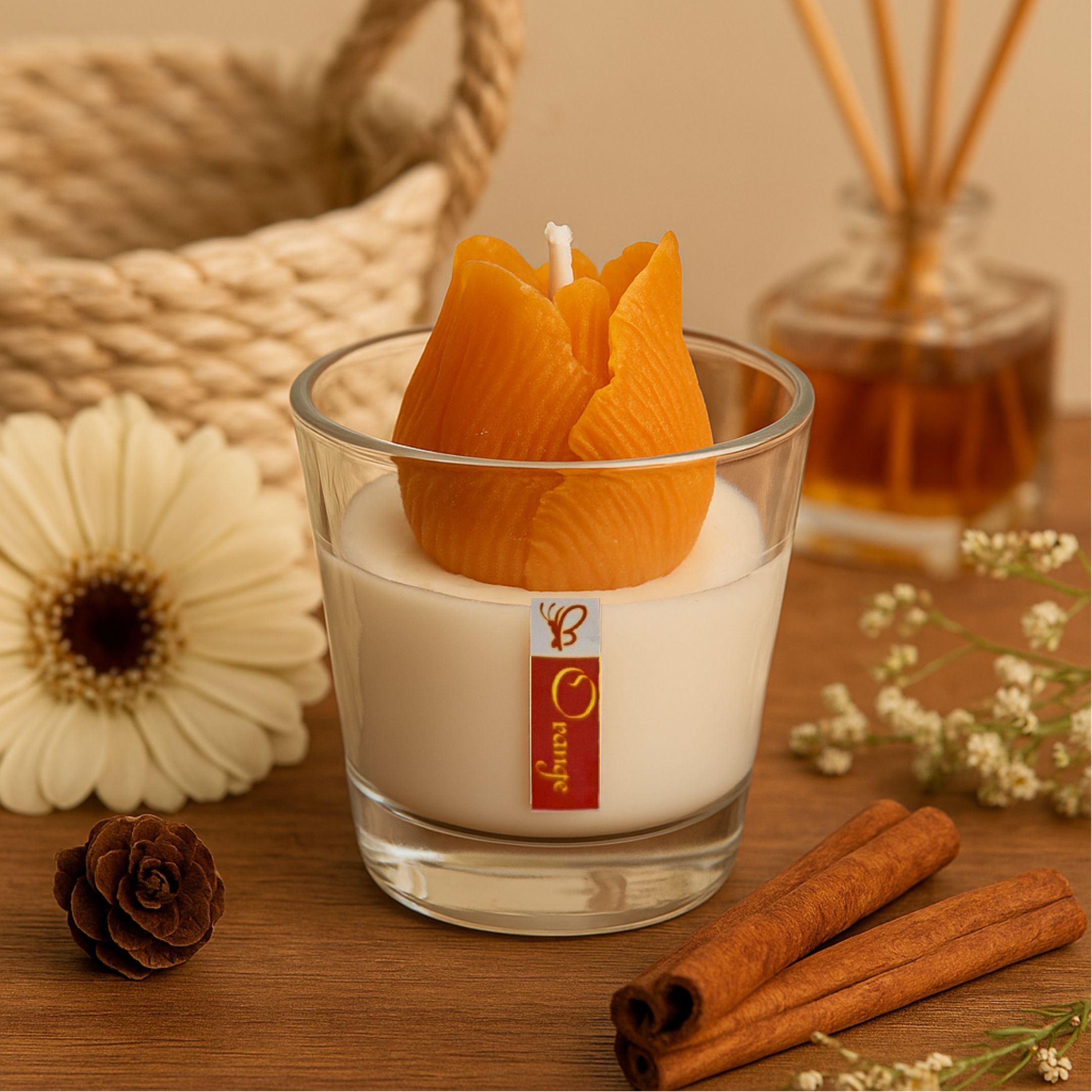 front view of tulip Sweet Bloom Soy Candles